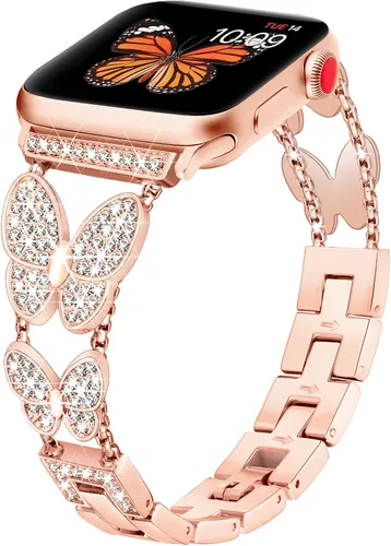 Miniatura 11 de Banda Mariposa Compatible con Correas de Apple Watch de 40mm 41mm 42mm (S11/10) 38mm iWatch SE Series 11 10 9 8 7 6 5 4 3, Correas delgadas
