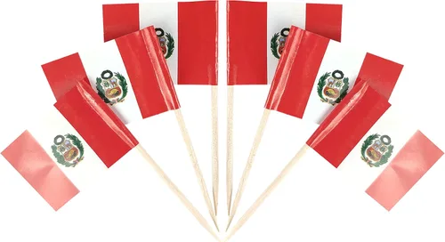 Miniatura 31 de QQSD Bandera de Albania palillo de dientes Albania Pequeña Bandera para cupcakes, 100