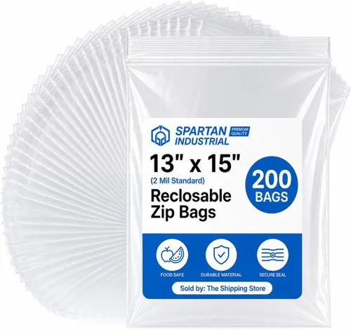 Miniatura 13 de Spartan Industrial - Bolsas de plástico de polietileno transparente recerrable de 6" x 9" (200 unidades) de un cuarto de galón con cremallera