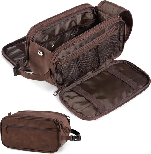 Miniatura 10 de PAVILIA Neceser para hombres y mujeres, bolsa de viaje, estuche organizador de artículos de tocador, artículos esenciales de viaje, kit de afeitado