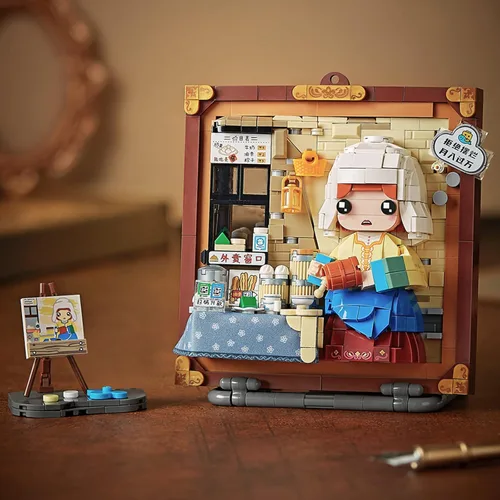 Miniatura 2 de MEIEST Mini bloques de construcción lindo juego de modelo de pintura 3D, colección creativa de estereografía de partículas de simulación