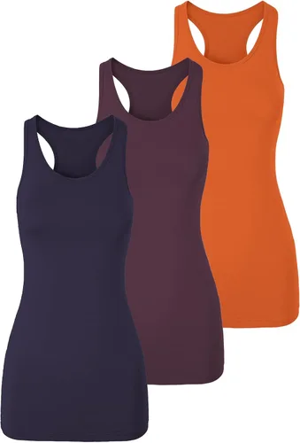 Miniatura 19 de TAIPOVE Camisetas largas sin mangas para mujer de algodón para capas con espalda cruzada extra largas para ropa deportiva, paquete de 3