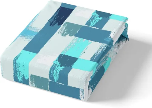 Miniatura 5 de Feelyou Juego de ropa de cama color verde azulado, tamaño individual, funda de edredón turquesa, azul, gris, grunge, degradado, para niños, niñas