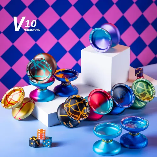 Miniatura 2 de MAGICYOYO V10 Yoyo de dedo giratorio profesional de metal Yoyo de doble propósito sensible y no sensible con estuche de almacenamiento + guante