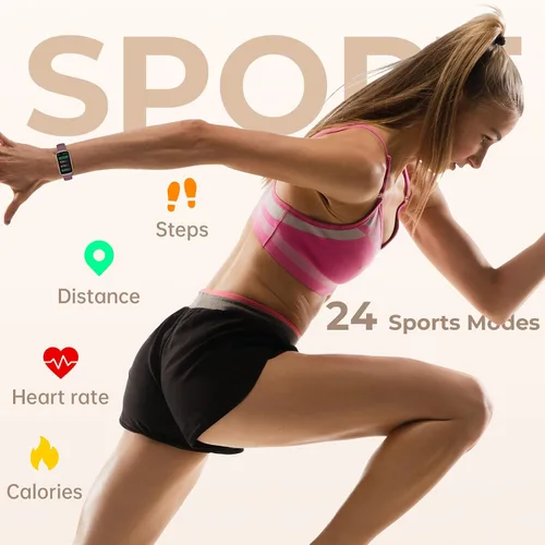 Miniatura 5 de Pulsera de fitness para mujeres y hombres, reloj inteligente con monitor de oxígeno en sangre, frecuencia cardíaca 24/7, monitor de sueño, calorías