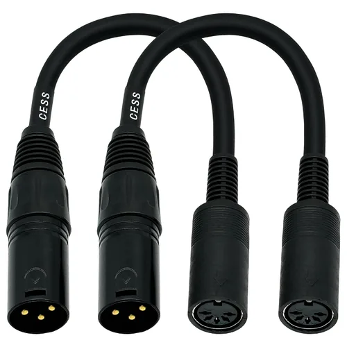 Miniatura 7 de CNCESS CESS-279 DIN - Cable adaptador MIDI hembra de 5 pines a XLR macho de 3 pines, cable convertidor de 6 pulgadas para sintetizadores, teclados