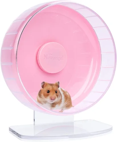 Miniatura 17 de Niteangel - Ruedas de ejercicio supersilenciosas para hámster, con soporte ajustable, para ratones, jerbos u otros animales pequeños