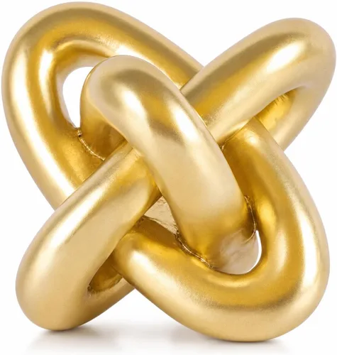 XMGZQ Decoración de Nudo Dorado para Libro de Mesa de Café, Artículo de Decoración de Sala de Estar con Enlace de Cadena para Estantería, Entrada,