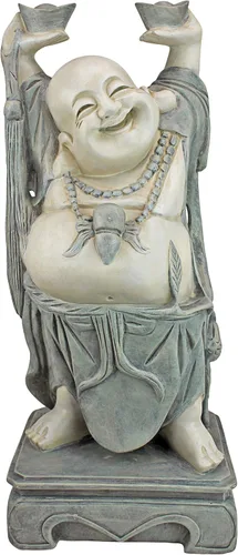 Miniatura 2 de Design Toscano Jolly Hotei Laughing Man - Estatua de jardín para interiores y exteriores, 26 pulgadas de alto, resina de piedra fundida, acabado