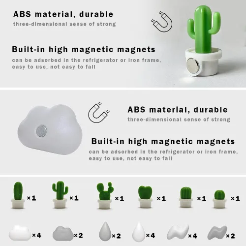 Miniatura 2 de Imanes magnéticos para refrigerador de plantas, bonitos adhesivos decorativos para el hogar, oficina, cocina, casa (19 unidades)