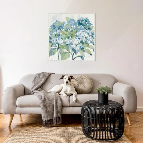 Miniatura 5 de Amanti Art Silvia Vassileva - Lienzo enmarcado para pared, 30 x 30 pulgadas, diseño romántico de hortensias azules, lienzo enmarcado para pared