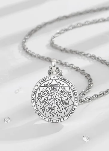 Miniatura 185 de CELESTIA Medallas de plata de ley 925 San Miguel/San Cristóbal/San Benito/San Gabriel/Virgen María/Jesús/Caravaca/Metatrón/Sello de los Siete