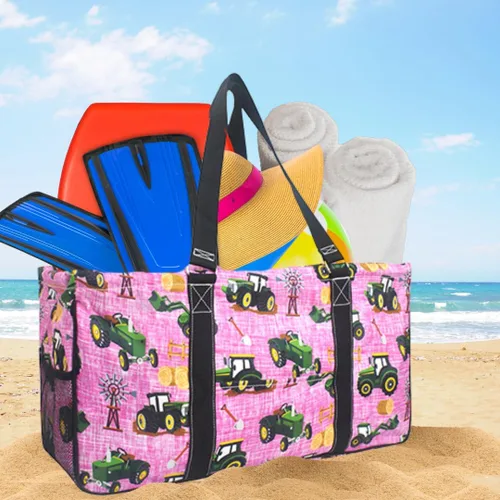 Miniatura 364 de NGIL Bolsa de comestibles reutilizable extra grande plegable de gran tamaño para comestibles, almacenamiento, picnic, playa, Bronco-negro occidental