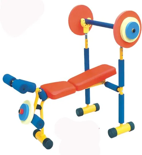 Kids Fun And Fitness - Juego de mancuernas ajustables, juego de banco de pesas ajustable, adecuado para niños de 6 a 9 años en jardín de infantes,
