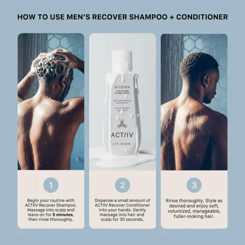 Miniatura 3 de ACTIIV Recover Travel Duo para hombres Apoya la apariencia de un cabello más completo y saludable, a base de plantas, seguro
