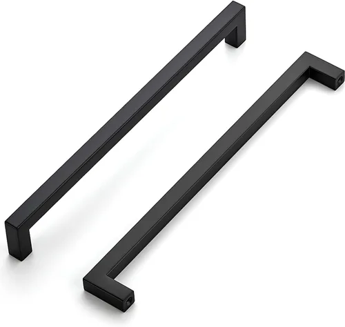 Miniatura 12 de Tiradores negros para gabinetes de cocina, tiradores negros para cajones de acero inoxidable cuadrados