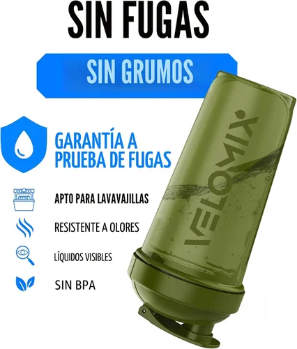 Miniatura 3 de VELOMIX -Paquete de 3 - Botella mezcladora de proteínas de 14 onzas para mezclas de proteínas - 1 batidor de alambre Vasos agitadores a prueba