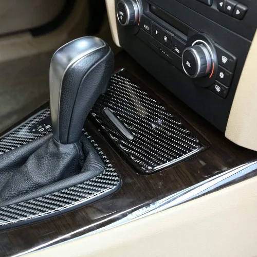 Miniatura 3 de YIWANG - Pegatinas de fibra de carbono para encendedor de cigarrillos de coche, para BMW Old 3 Series E90 E92 2005-2012