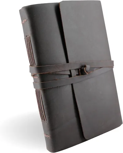 Miniatura 11 de Diario de cuero con páginas forradas, diseño encuadernado en piel para mujeres y hombres (5 x 7 pulgadas), cuaderno forrado con hojas con líneas