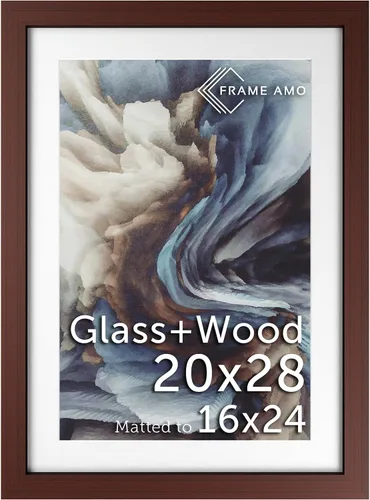 Miniatura 13 de Frame Amo Marco de póster de madera maciza de 13 x 19 pulgadas, color natural, tapete blanco para imagen de 11 x 17 pulgadas, parte frontal