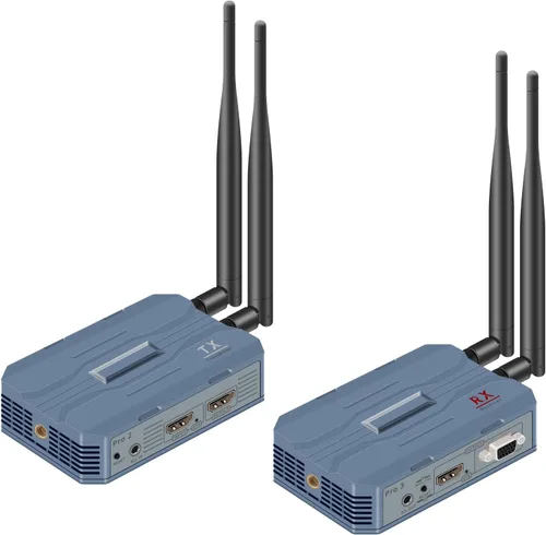 Kit de transmisor y receptor HDMI inalámbrico 4K@30HZ/2K@60HZ/1080P@60HZ | Banda dual de 2.4G/5.8G, transmisión Plug & Play desde STB, PC, CCTV a