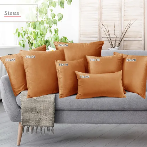 Miniatura 6 de Nestl Juego de 4 fundas de almohada, acogedoras fundas de almohada decorativas de terciopelo para exteriores de 20 x 20 pulgadas, fundas de cojín