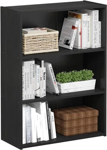 Miniatura 15 de Furinno Pasir - Estantería abierta de 3 niveles, color nogal (Columbia Walnut)
