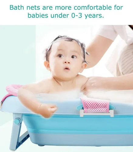 Miniatura 3 de Red de asiento de baño para bebé recién nacido, malla antideslizante de ducha para bañera, ajustable y cómodo, asiento de baño, soporte para bañera