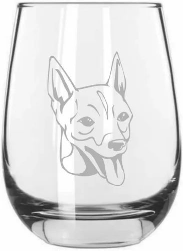 Miniatura 509 de Sakhalin Husky Dog - Copa de vino grabada personalizada de 15.25 onzas sin tallo