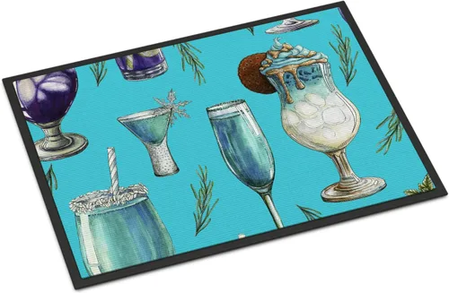 Caroline's Treasures BB5203MAT - Felpudo azul para puerta delantera, 18 x 27 pulgadas, para interiores y exteriores, para entrada, antideslizante,