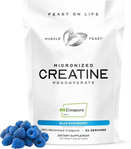 Muscle Feast Creapure - Polvo de monohidrato de creatina micronizado | Pre-entrenamiento o post-entrenamiento prémium | Creatina para mujeres y