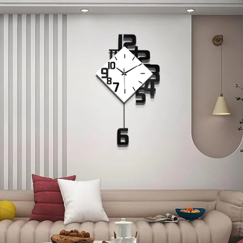 Miniatura 8 de Reloj de Pared Moderno para Decoración de Sala de Estar Negro Oficina Grande Silencioso Sin Marco Decorativo Dormitorio Reloj de Pared para Cocina