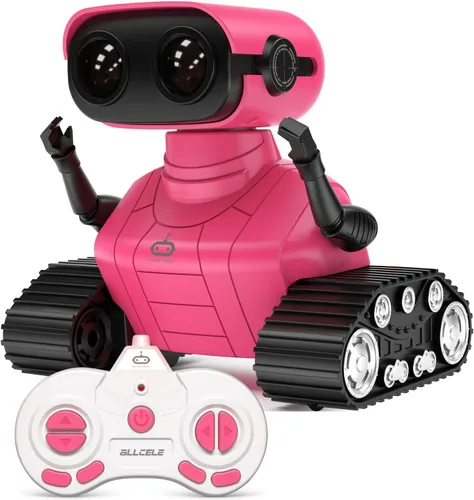 Miniatura 9 de ALLCELE - Robots de juguete, robots RC recargables para niños, juguete con control remoto, tiene música y ojos LED, regalo ideal para niños - Verde
