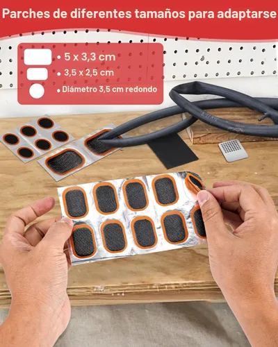 Miniatura 3 de Bike Tire Repair Kit, Bicycle Inner Tube Puncture Patch Kits with 20 PCS Vulcanizing Patches, User Manual, Metal Rasp and Tire Lever, Bike Patch Kit