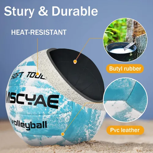 Miniatura 4 de Balones de voleibol de tamaño oficial 5, suaves al tacto para niños, jóvenes y adultos, voleibol para interiores y exteriores, para principiantes