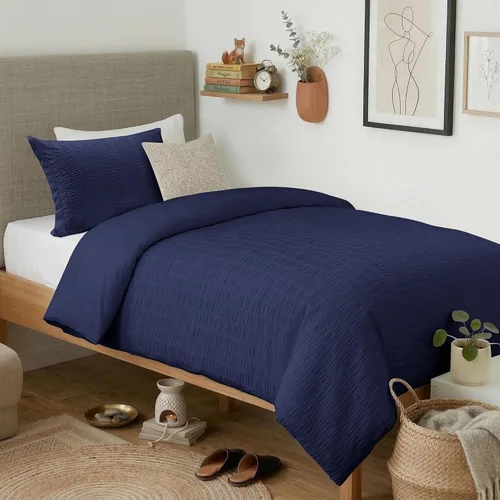 Miniatura 24 de Cozyide Beige Queen Duvet Cover Set, 3 Pieces Soft Seersucker Queen Size Duvet Cover with Zipper Closure and Corner Ties, 90"x90" Duvet Cover with 2