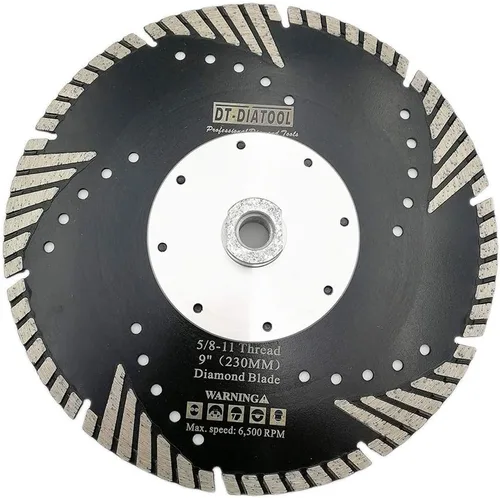Miniatura 12 de DT-DIATOOL Hoja turbo de diamante de 4 pulgadas para cortar hormigón de mármol de granito con dientes de protección inclinados