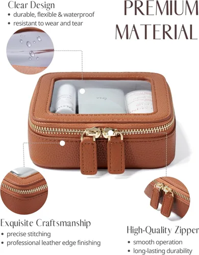 Miniatura 2 de Bolsa de maquillaje transparente Popvibe, estuche de cosméticos de viaje con cremallera, bolsa de aseo transparente con cremallera, organizador