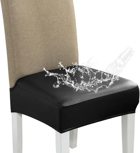Miniatura 15 de CALBODE Juego de 4 fundas de asiento impermeables para sillas de comedor con funda elástica de tela jacquard, fundas extraíbles y lavables