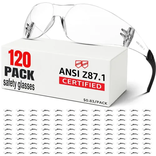Miniatura 17 de Gafas de seguridad Z87 para hombres y mujeres, paquete de 12 gafas de seguridad con lente resistente a los arañazos y a los impactos, gafas