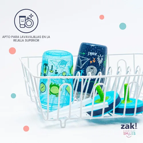 Miniatura 7 de Zak Designs Baby Shark Kelso - Juego de vasos con tapa de rosca a prueba de fugas con pajilla, paquete para niños, incluye vasos de plástico y acero