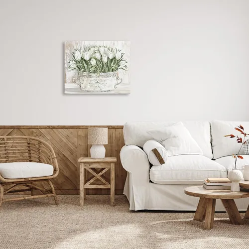 Miniatura 27 de Stupell Industries Lienzo decorativo para pared con diseño de pájaros y prado, diseño floral de Nan, 20 x 16 pulgadas
