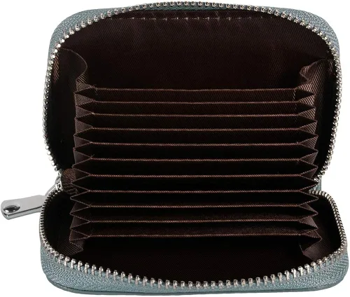 Miniatura 5 de Cartera de piel con cremallera para mujer bloqueo RFID