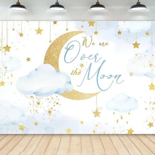 Miniatura 12 de Newsely Telón de fondo azul y rosa para revelación de género, suministros de fiesta, decoraciones de fotografía, fondo de acuarela, oro rosa, 7