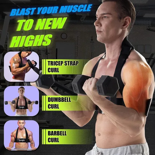 Miniatura 7 de Yes4All Wrist and Forearm Blaster, Build Massive Grip Strength & Muscles with Steel Wrist Roller & Forearm Roller, Heavy Duty Arm Blaster Fits 1" &