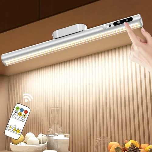 Miniatura 11 de Hapfish Barra de Luz LED con Sensor de Movimiento Interior, Iluminación Recargable Bajo Gabinete Inalámbrica, Luces de Pared Operadas por Batería