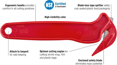 Miniatura 3 de Pacific Handy Cutter Cortador de película desechable Cortador de caja de seguridad para alimentos certificado NSF y divisor de cinta sin cuchillas