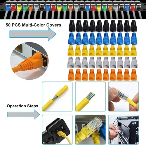 Miniatura 6 de TAIWAIN - Herramienta de mantenimiento de reparación de prensado de cables RJ45, Cat5 Cat6, crimpadora portátil de red, conectores 8P4P6P, cortador