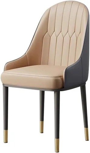 Miniatura 10 de Silla de comedor de cocina de cuero PU, sillones, asientos ergonómicos, patas de metal de acero al carbono resistentes, sillas para el hogar (gris)