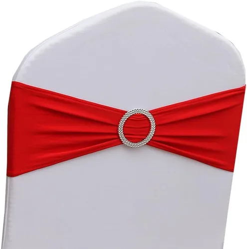 Miniatura 25 de Bandas para Sillas Azul Bebé Paquete de 100, Bandas para Sillas de Spandex Azul Claro para Boda Fiesta Cumpleaños Fundas de Sillas Plegables